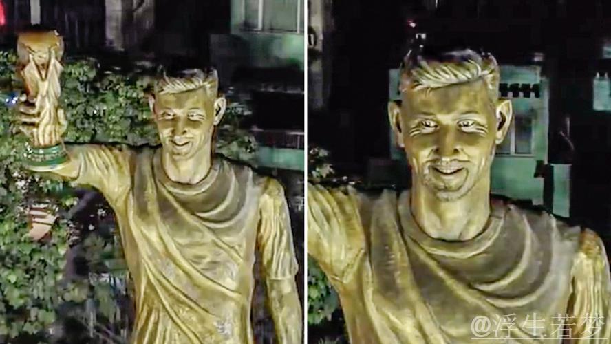 梅西印度行启程，加尔各答揭幕21米高捧杯雕像